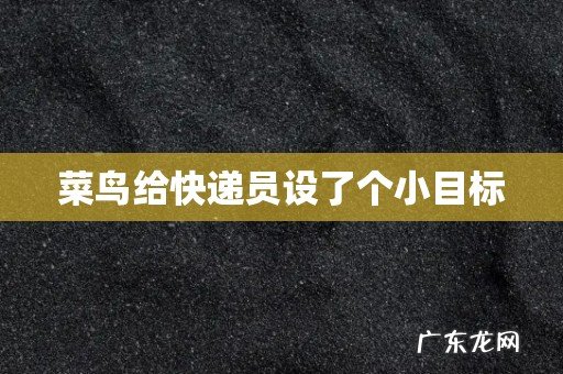 菜鸟给快递员设了个小目标