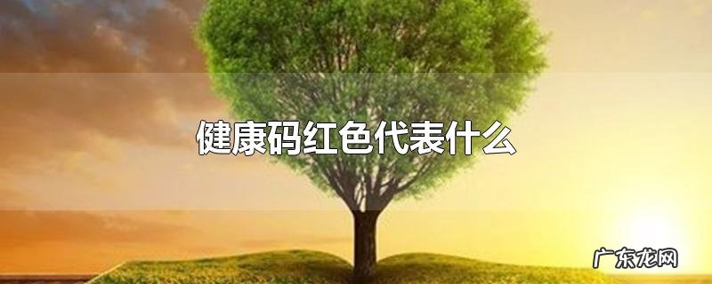 健康码红色代表什么