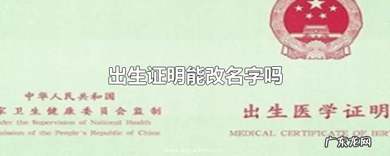 出生证明能改名字吗
