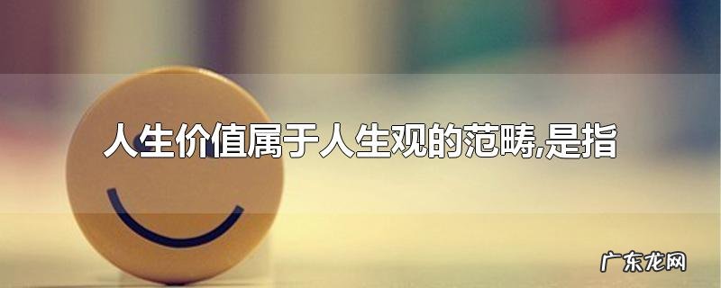 人生价值属于人生观的范畴,是指