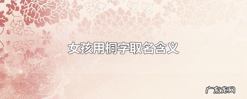 女孩用桐字取名含义
