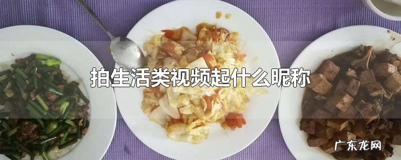 拍生活类视频起什么昵称