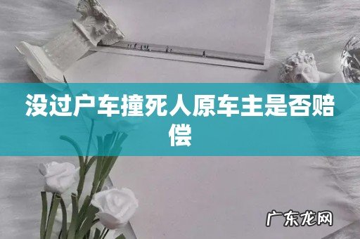 没过户车撞死人原车主是否赔偿