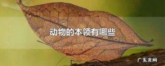 动物的本领有哪些