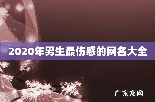 2020年男生最伤感的网名大全