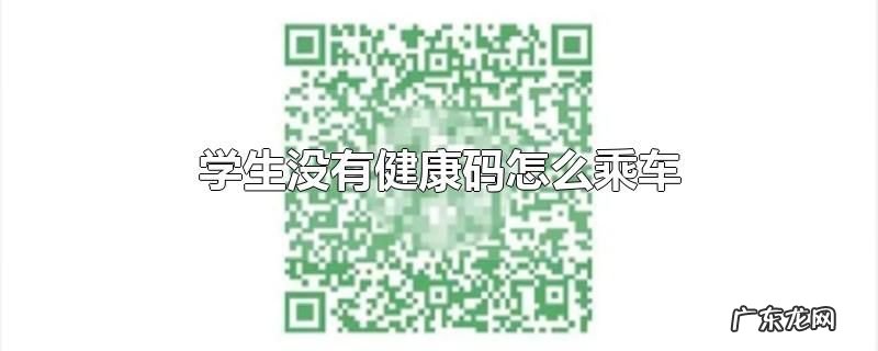 学生没有健康码怎么乘车