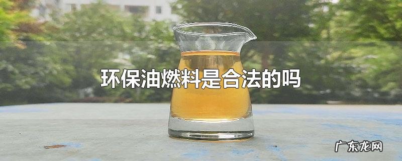 环保油燃料是合法的吗
