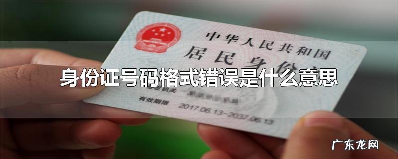身份证号码格式错误是什么意思