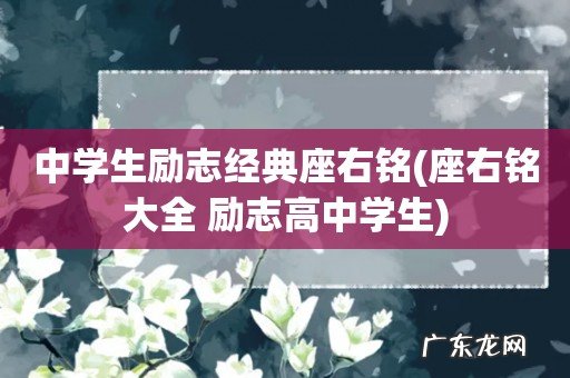 座右铭大全 励志高中学生 中学生励志经典座右铭