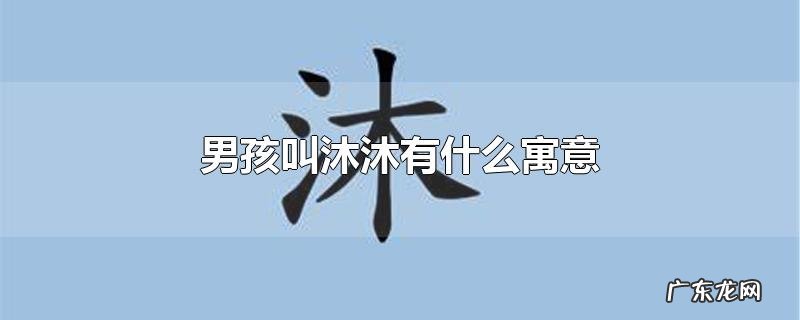 男孩叫沐沐有什么寓意