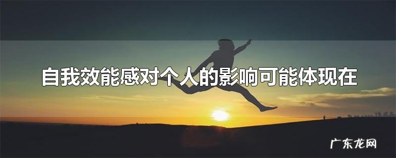 自我效能感对个人的影响可能体现在