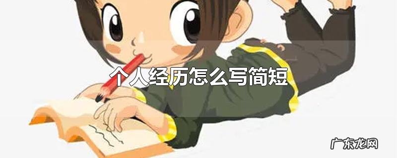 个人经历怎么写简短