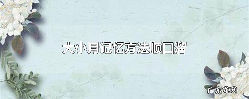 大小月记忆方法顺口溜