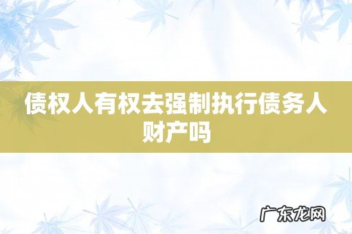 债权人有权去强制执行债务人财产吗