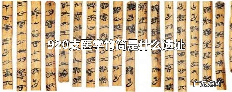 920支医学竹简是什么遗址