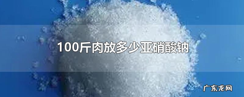 100斤肉放多少亚硝酸钠