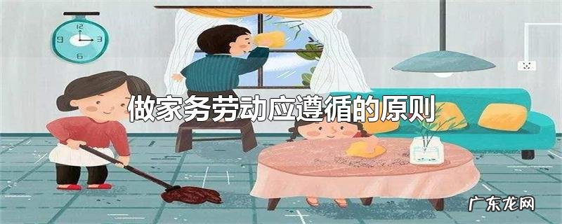 做家务劳动应遵循的原则