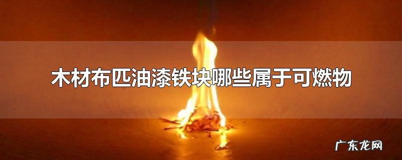 木材布匹油漆铁块哪些属于可燃物