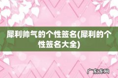 犀利的个性签名大全 犀利帅气的个性签名