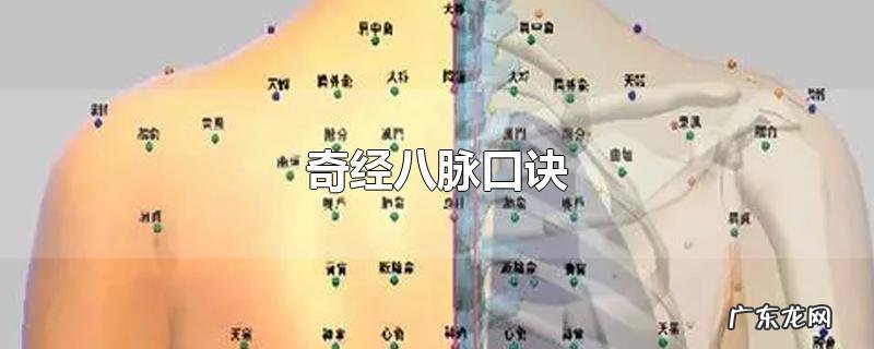 奇经八脉口诀