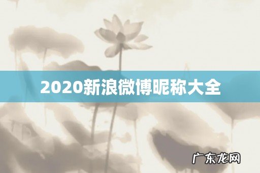 2020新浪微博昵称大全