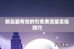 新品最有效的引免费流量实操技巧