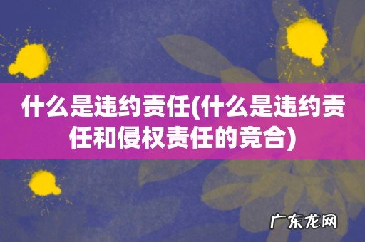 什么是违约责任和侵权责任的竞合 什么是违约责任