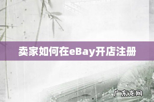 卖家如何在eBay开店注册