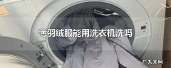 薄羽绒服能用洗衣机洗吗