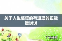 关于人生感悟的有道理的正能量说说