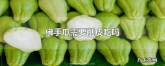 佛手瓜需要削皮吃吗
