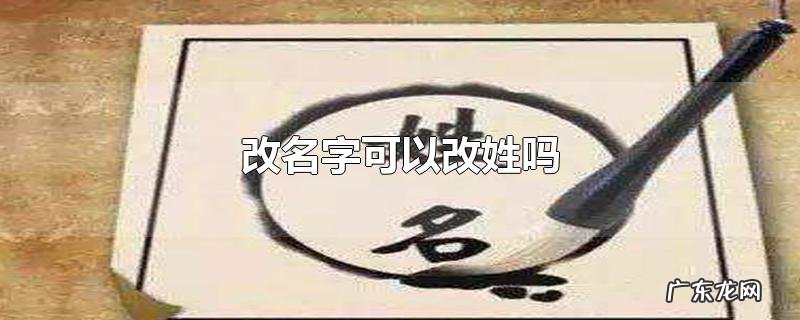 改名字可以改姓吗