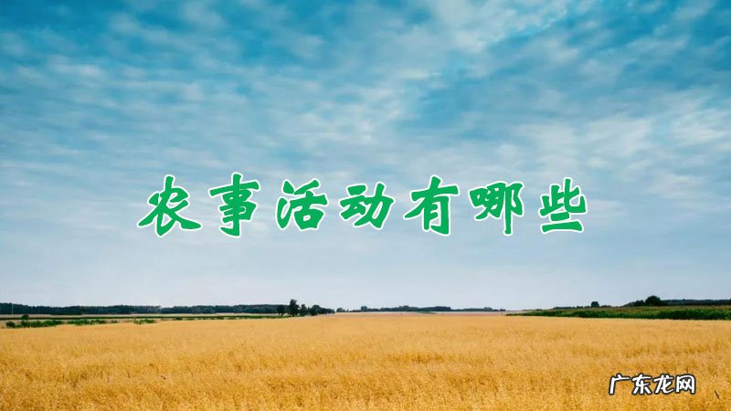 农事活动有哪些