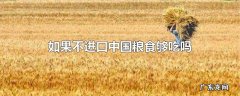 如果不进口中国粮食够吃吗