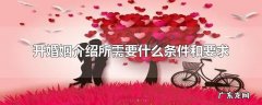 开婚姻介绍所需要什么条件和要求