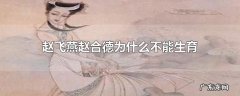 赵飞燕赵合德为什么不能生育