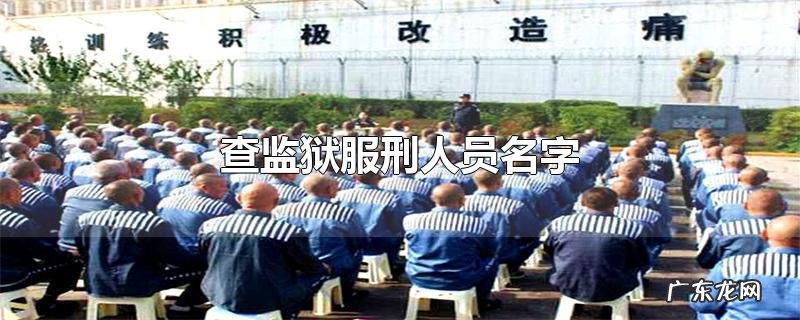 查监狱服刑人员名字