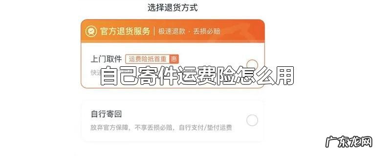 自己寄件运费险怎么用