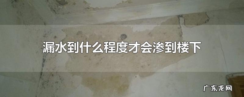 漏水到什么程度才会渗到楼下
