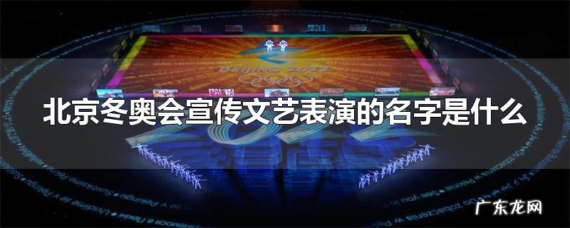 北京冬奥会宣传文艺表演的名字是什么