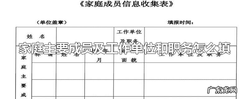 家庭主要成员及工作单位和职务怎么填