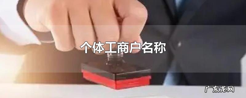个体工商户名称