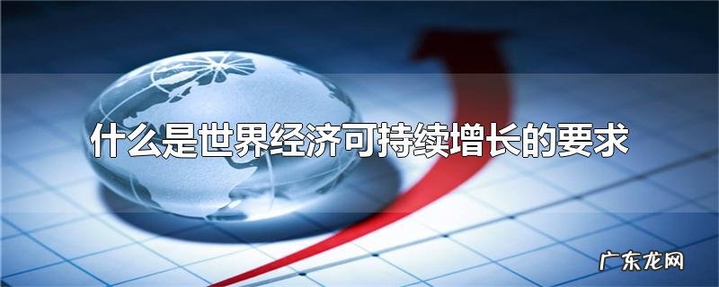 什么是世界经济可持续增长的要求