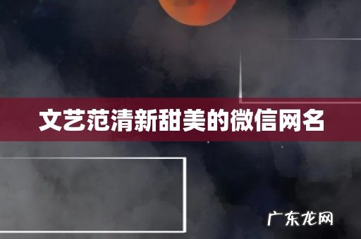 文艺范清新甜美的微信网名