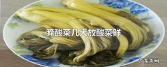 腌酸菜几天放酸菜鲜