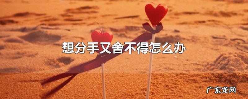 想分手又舍不得怎么办