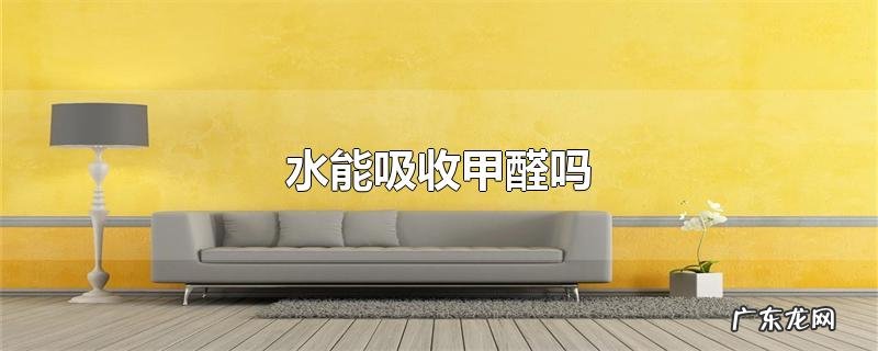 水能吸收甲醛吗