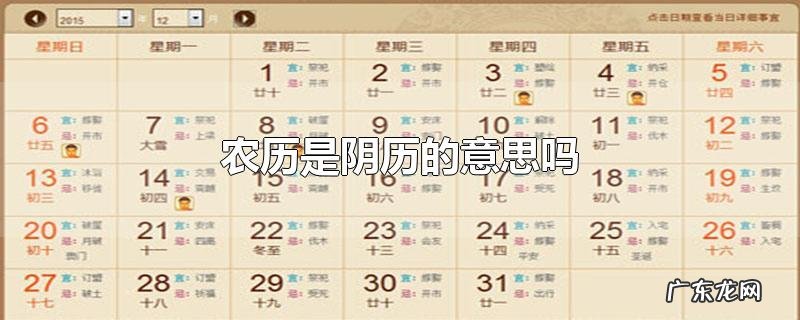 农历是阴历的意思吗