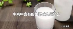 牛奶中含有的主要成分是什么
