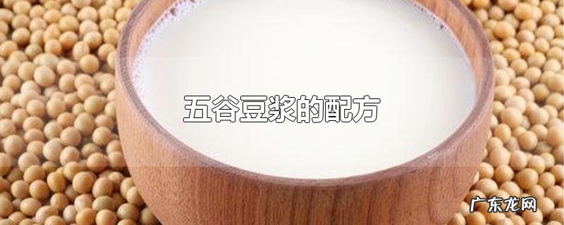 五谷豆浆的配方